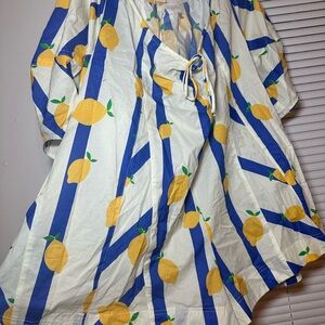 Lemon Print Blue and White Romper